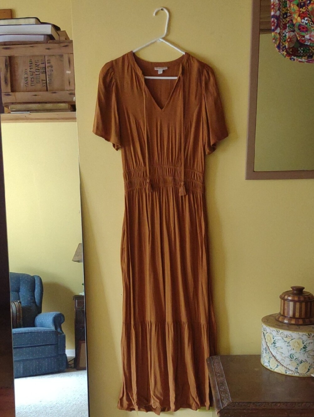 Knox Rose Bronze Toned V-Neck Maxi Dress